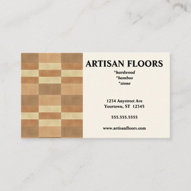 Carte De Visite Installation des ventes du parquet (Devant)
