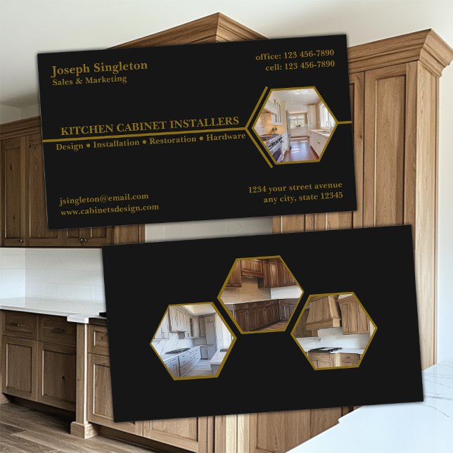 Carte De Visite Installation personnalisée d'une armoire de cuisin (Créateur téléchargé)