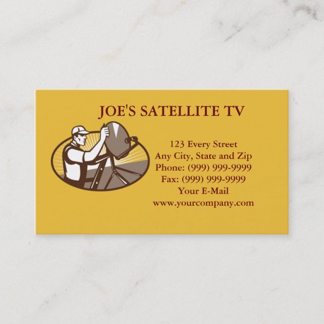 Carte De Visite Installation satellite TV par câble (Devant)