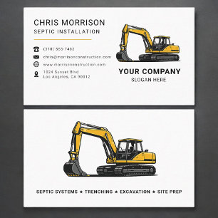 Carte De Visite Installation septique Excavation Excavatrice