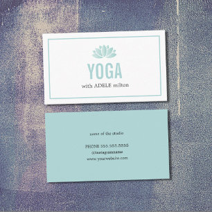 Carte De Visite Instructeur bleu-clair élégant de yoga de Lotus