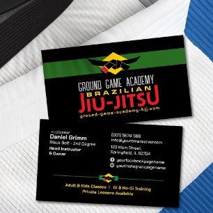 Carte De Visite Instructeur brésilien de l'Académie Jiu-Jitsu