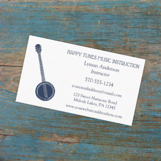 Carte De Visite Instructeur de banjo enseignant Bluegrass Musicien