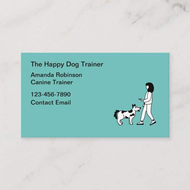 Carte De Visite Instructeur de classe de formation de chien (Devant)