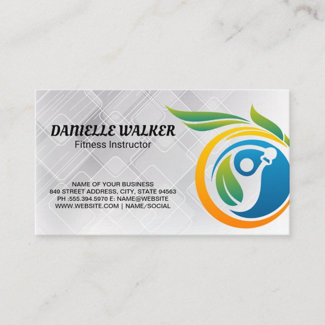 Carte De Visite Instructeur de condition physique | Logo santé (Devant)