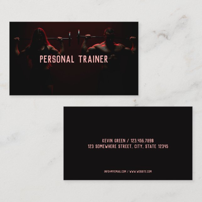 Carte De Visite Instructeur de conditionnement physique du formate (Devant / Derrière)