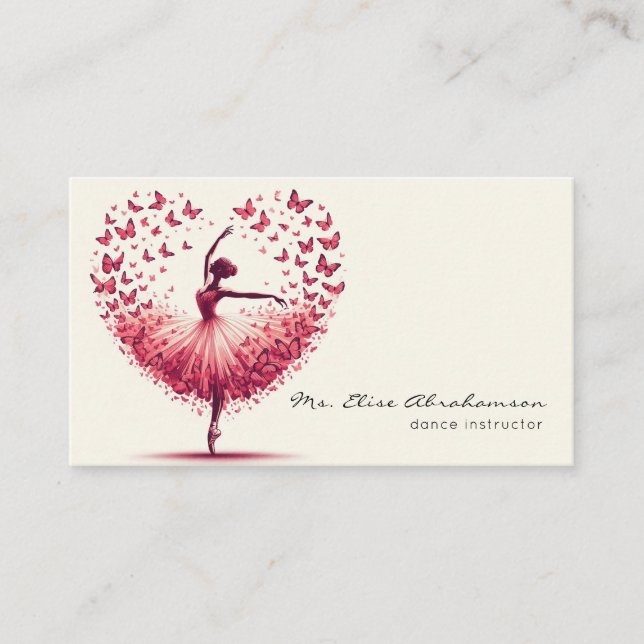 Carte De Visite Instructeur de danse Ballet Ballerina Enseignant (Devant)