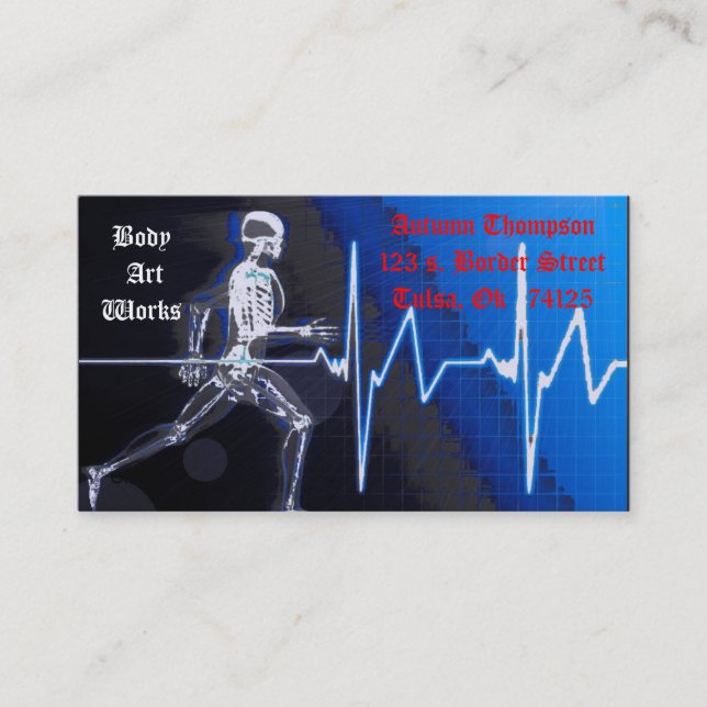 Carte De Visite Instructeur de forme physique (Devant)