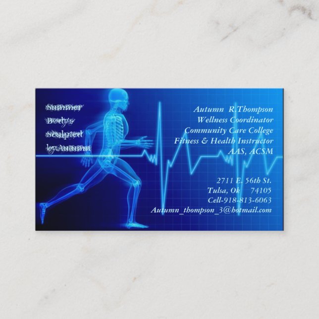 Carte De Visite Instructeur de forme physique (Devant)
