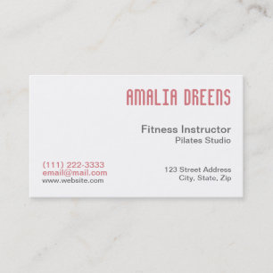 Carte De Visite Instructeur de forme physique sur le blanc
