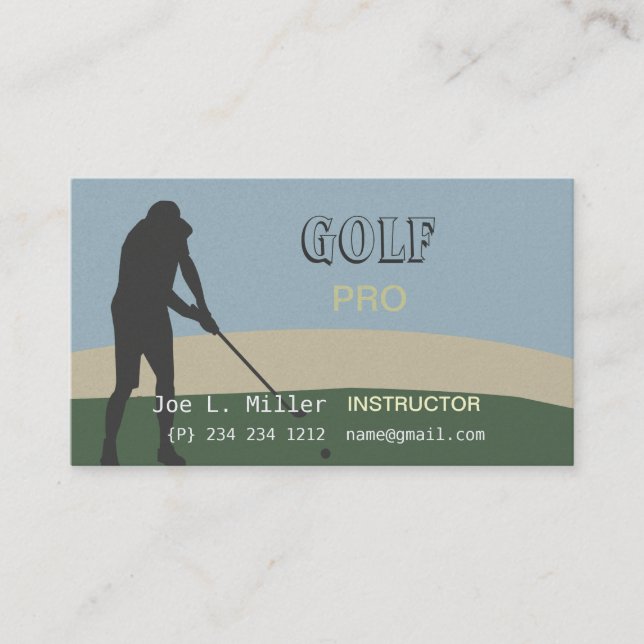 Carte De Visite Instructeur de golf de golfeur de sport de (Devant)