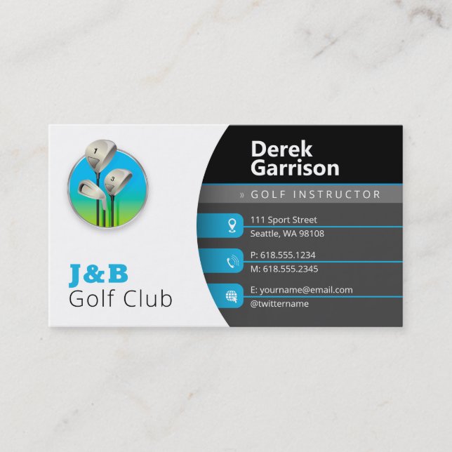 Carte De Visite Instructeur de golf | Golf Club (Devant)