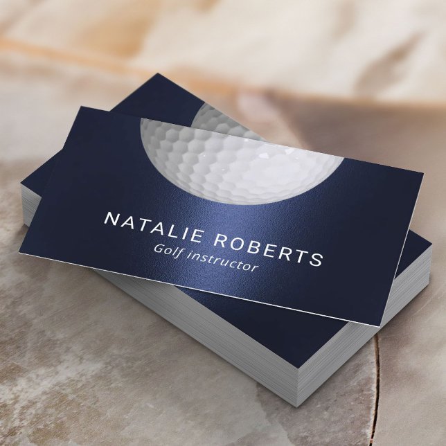 Carte De Visite Instructeur de golf Marine Blue Professional Sport (Créateur téléchargé)