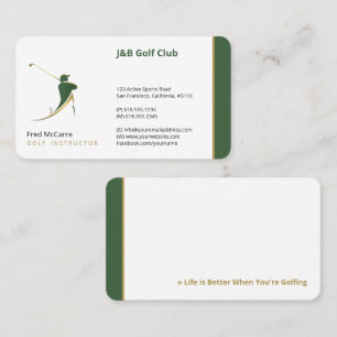 Carte De Visite Instructeur de golf   Meilleurs sports