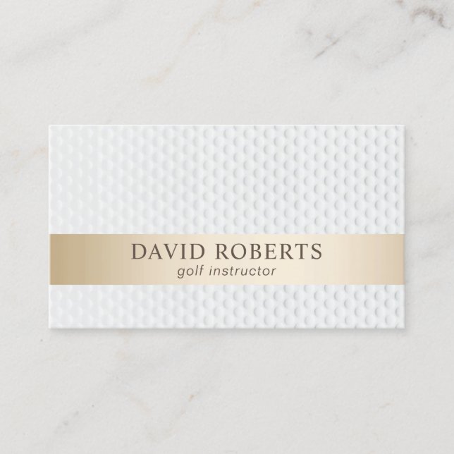 Carte De Visite Instructeur de golf Modern Gold Stripe (Devant)