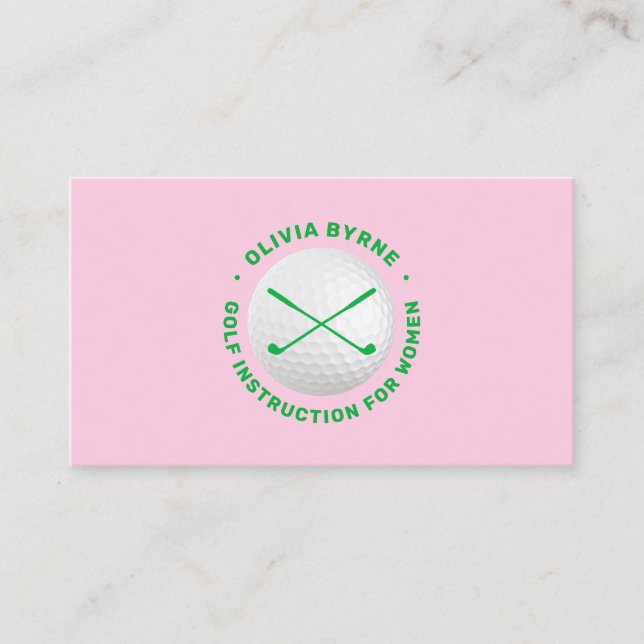 Carte De Visite Instructeur de golf pour femmes Clubs traversés (Devant)