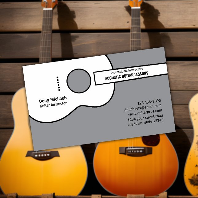 Carte de visite instructeur de guitare acoustique (Créateur téléchargé)