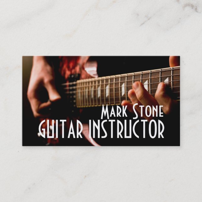 Carte De Visite Instructeur de guitare, Musique, Instruments Busin (Devant)