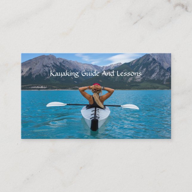 Carte De Visite Instructeur De Kayak Ou Guide De Voyage (Devant)
