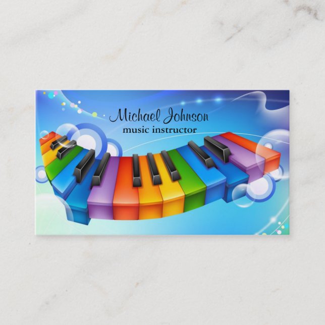 Carte De Visite Instructeur de leçon de musique (Devant)