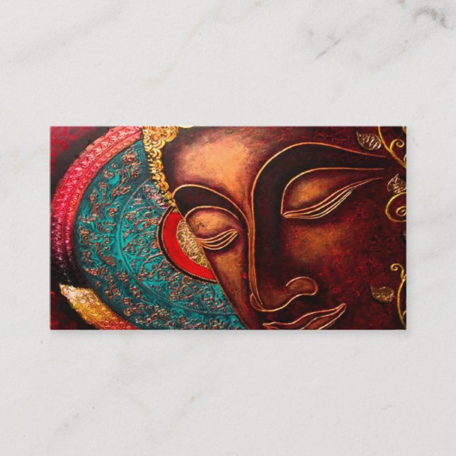 Carte De Visite Instructeur de méditation de bouddha de bronze (Devant)