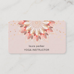 Carte De Visite Instructeur de méditation de Yoga Lotus Flower
