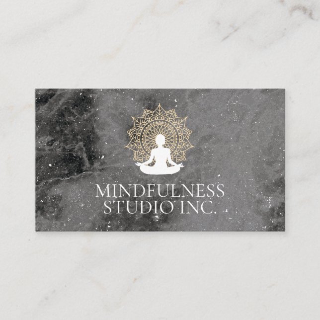 Carte De Visite Instructeur de méditation Marbre tacheté (Devant)
