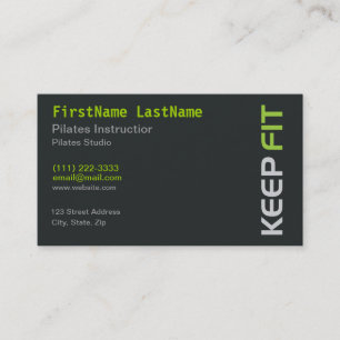 Carte De Visite Instructeur de Pilates de forme physique sur le