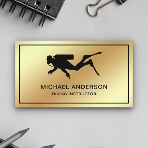 Carte De Visite Instructeur de plongée sous-marine de Faux Gold Fo