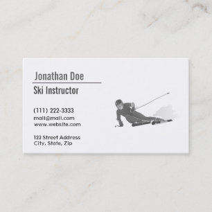 Carte de visite instructeur de ski