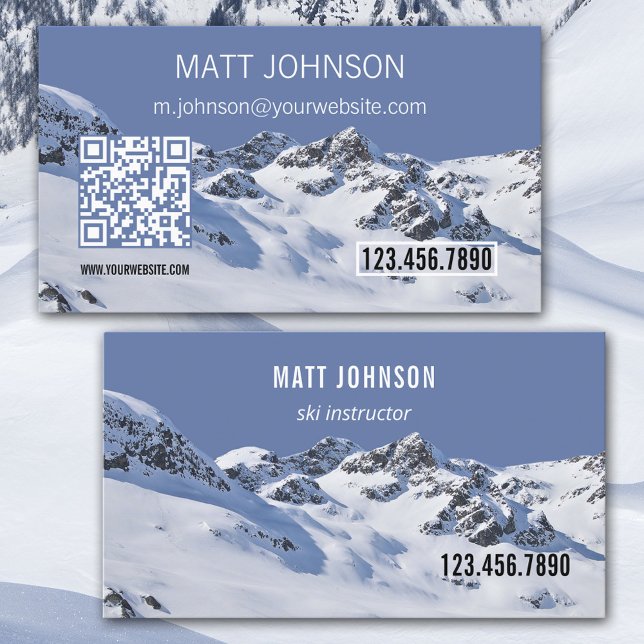 Carte de visite instructeur de ski de Winter Mount (Créateur téléchargé)