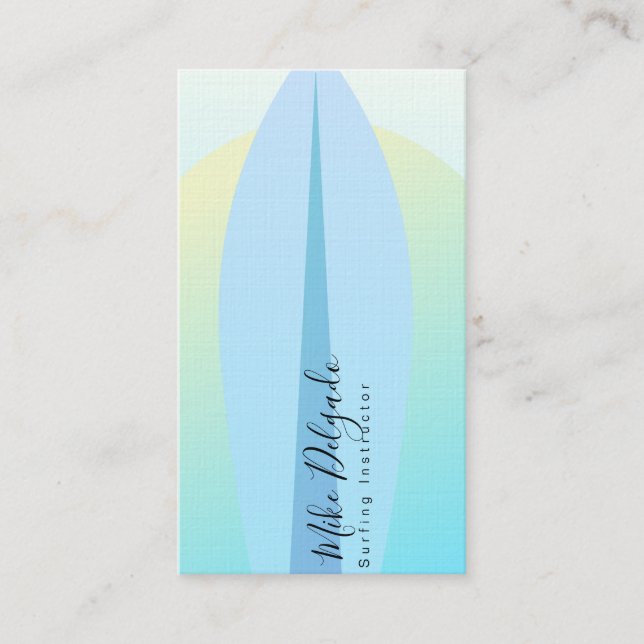 Carte De Visite Instructeur de surf Ombre Surf Board Sunset (Devant)