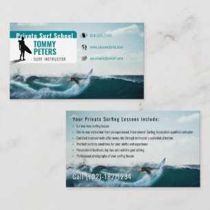 Carte De Visite Instructeur de surf   Surboard Sports actifs