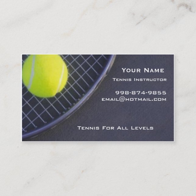 Carte De Visite Instructeur de tennis (Devant)