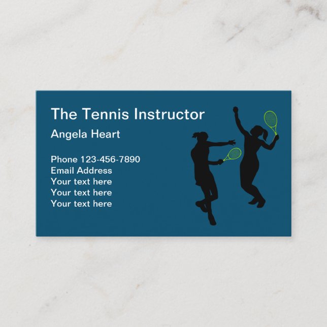 Carte De Visite Instructeur de tennis Cool (Devant)