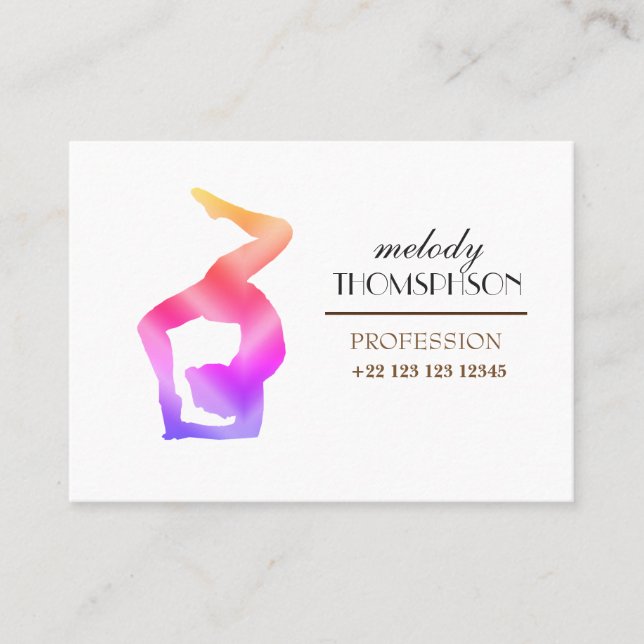 Carte De Visite Instructeur de yoga (Devant)