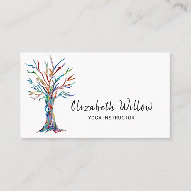 Carte De Visite Instructeur de yoga Arbre de vie (Devant)