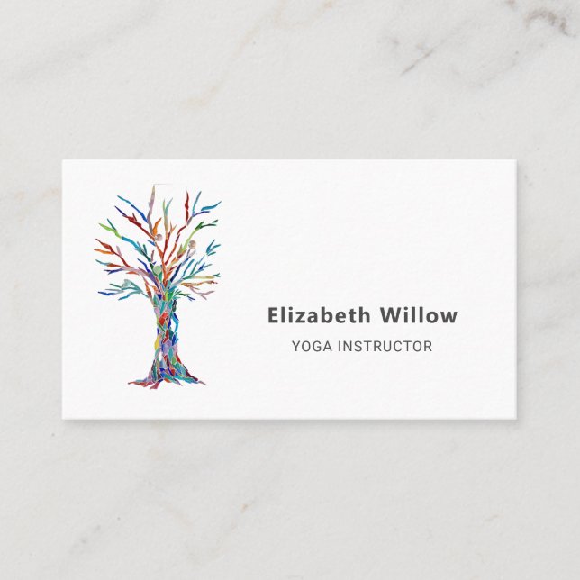 Carte De Visite Instructeur de Yoga Arc-en-ciel (Devant)