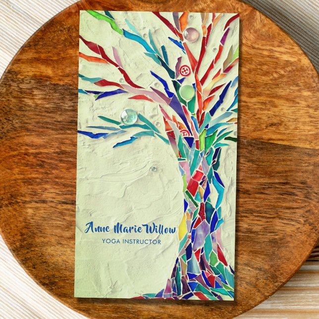 Carte De Visite Instructeur de Yoga Arc-en-ciel vert (Créateur téléchargé)