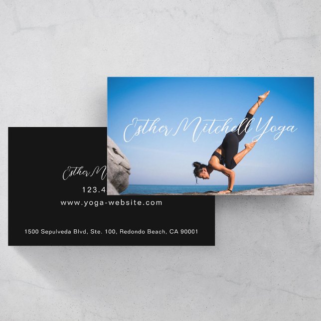 Carte De Visite Instructeur de yoga avec professionnel photo (Créateur téléchargé)