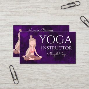 Carte De Visite Instructeur de Yoga Belle fille de méditation viol