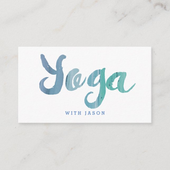 Carte De Visite Instructeur de Yoga bleu moderne tendance (Devant)