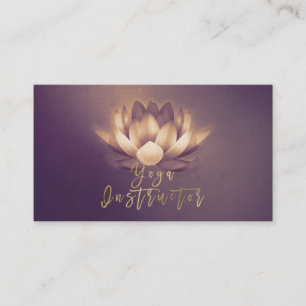 Carte De Visite Instructeur de Yoga Chic Luminant Lotus & Purple G