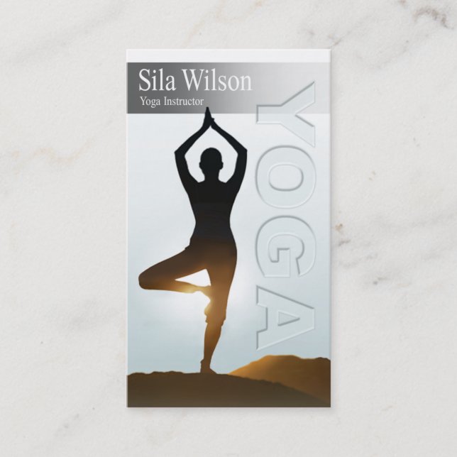 Carte De Visite Instructeur de yoga, classe de yoga (Devant)
