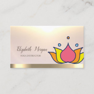 Carte De Visite Instructeur de Yoga couleur Lotus Gold