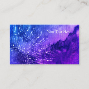 Carte De Visite Instructeur de Yoga de Mandala Clouds bleu violet