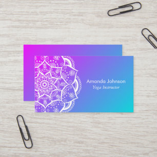 Carte De Visite Instructeur de Yoga de Mandala moderne et élégan