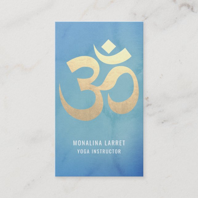 Carte De Visite Instructeur de yoga de symbole de méditation d'or (Devant)
