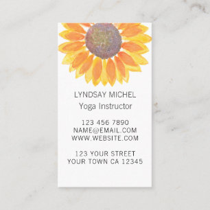 Carte de visite instructeur de Yoga de tournesol j