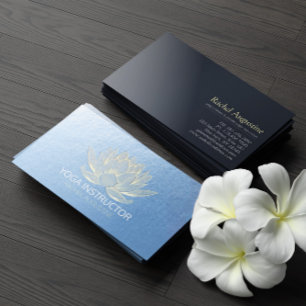 Carte De Visite Instructeur de yoga en méditation sur le lotus d'o